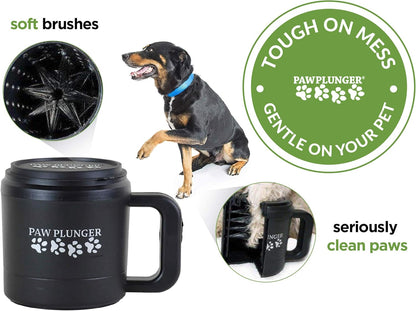 Paw Plunger – the Muddy Paw Cleaner for Dogs – Saves Carpet, Furniture, Bedding and Cars from Dirty Paw Prints – Use This Dog Paw Cleaner after Walks – Soft Bristles, Convenient Cup Handle